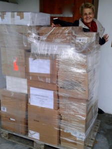 Medical supplies prepared for transport to Crete